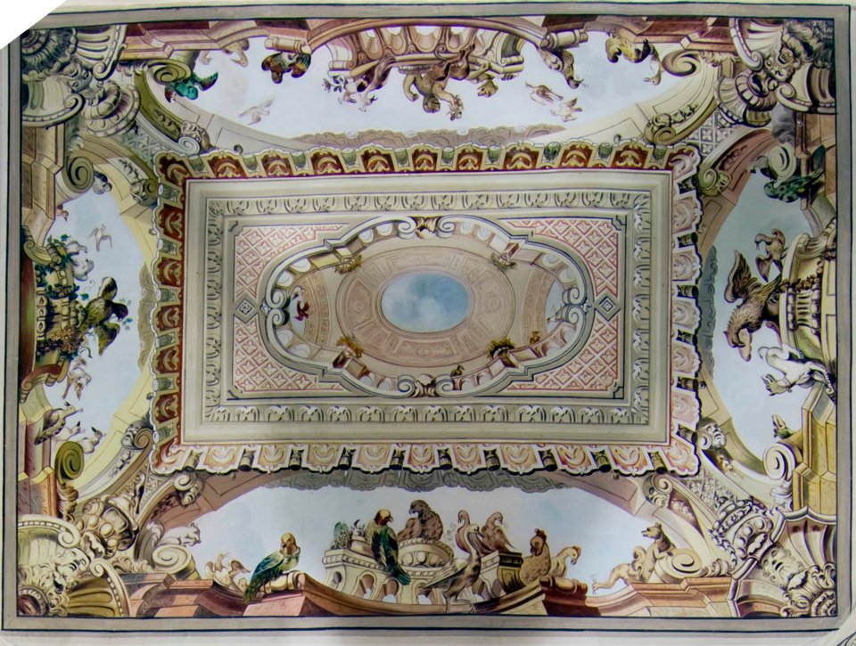 «33 animales» Fresco del Palacio de Santa ana