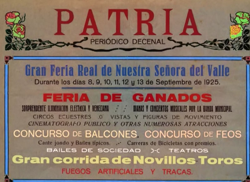 Cartel. Feria del valle 1925