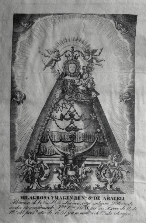Estampa de la Virgen de Araceli 1851