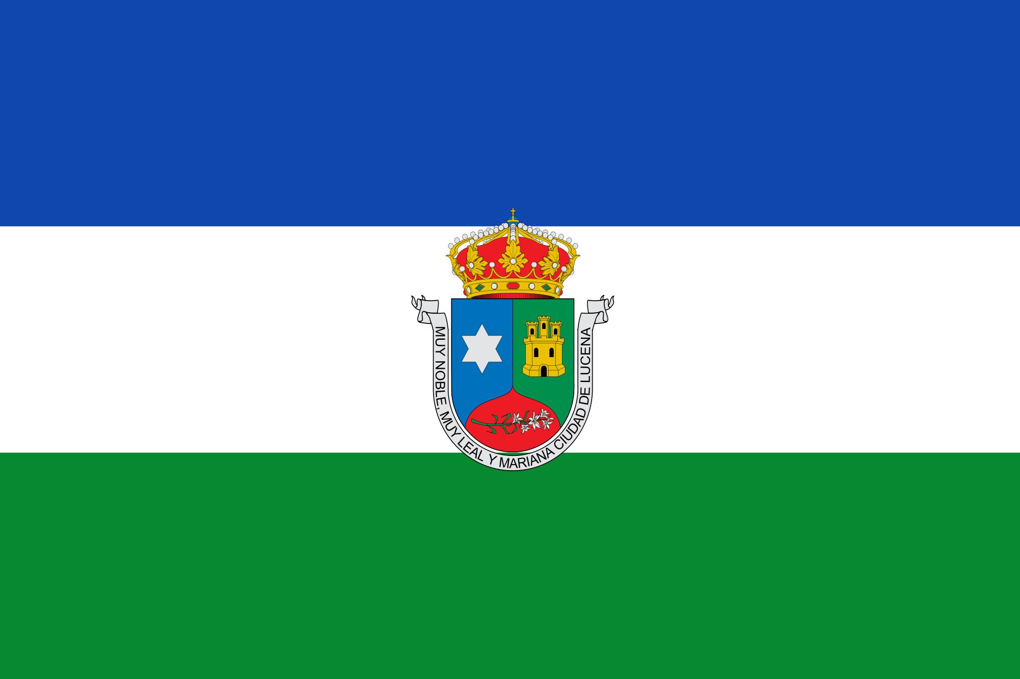 Bandera de Lucena con escudo